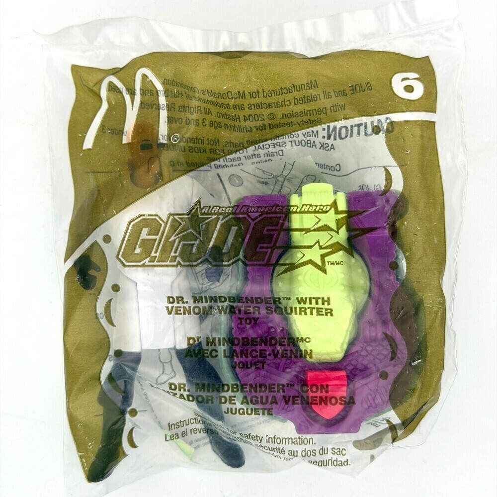 GI Joe #6 Dr Mindbender Water Squirter McDonalds Kids Happy Meal Toy 2004 NEW